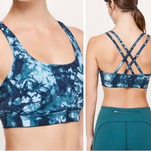 Lululemon Energy Bra Tie Dye Blue - Size 4